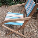 3 antique folding garden armchairs