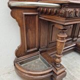 Cloakroom Napoleon III coat rack 19th in solid oak