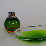 Cendrier et briquet en verre de Murano
