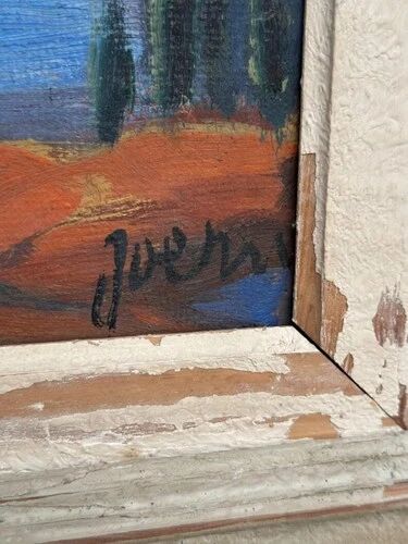 Original Danish Oil on Panel “Forest Motif” by Ivan Joern, Vintage 35×45cm