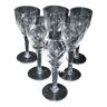 Series of 6 Lemberg cut crystal wine glasses "Cristallerie Lorraine" 15.5cm