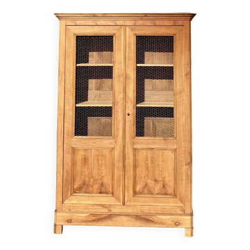 Antique Parisian wardrobe: solid wood dresser bookcase