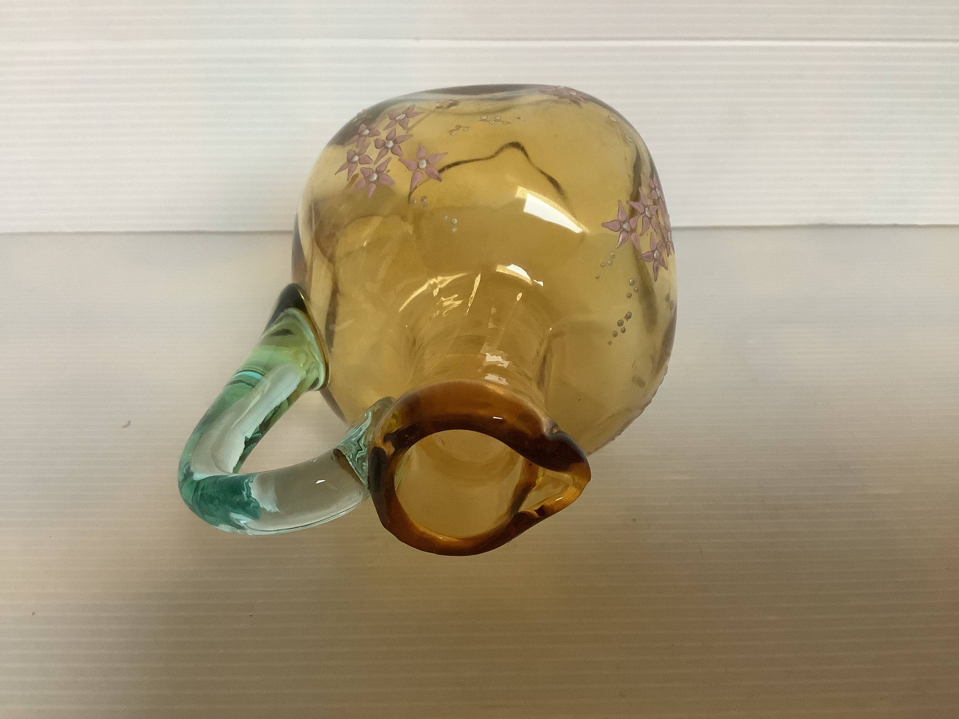 Square enamelled flower carafe