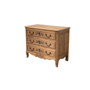 Louis XV style chest of drawers, solid raw oak, 1920.