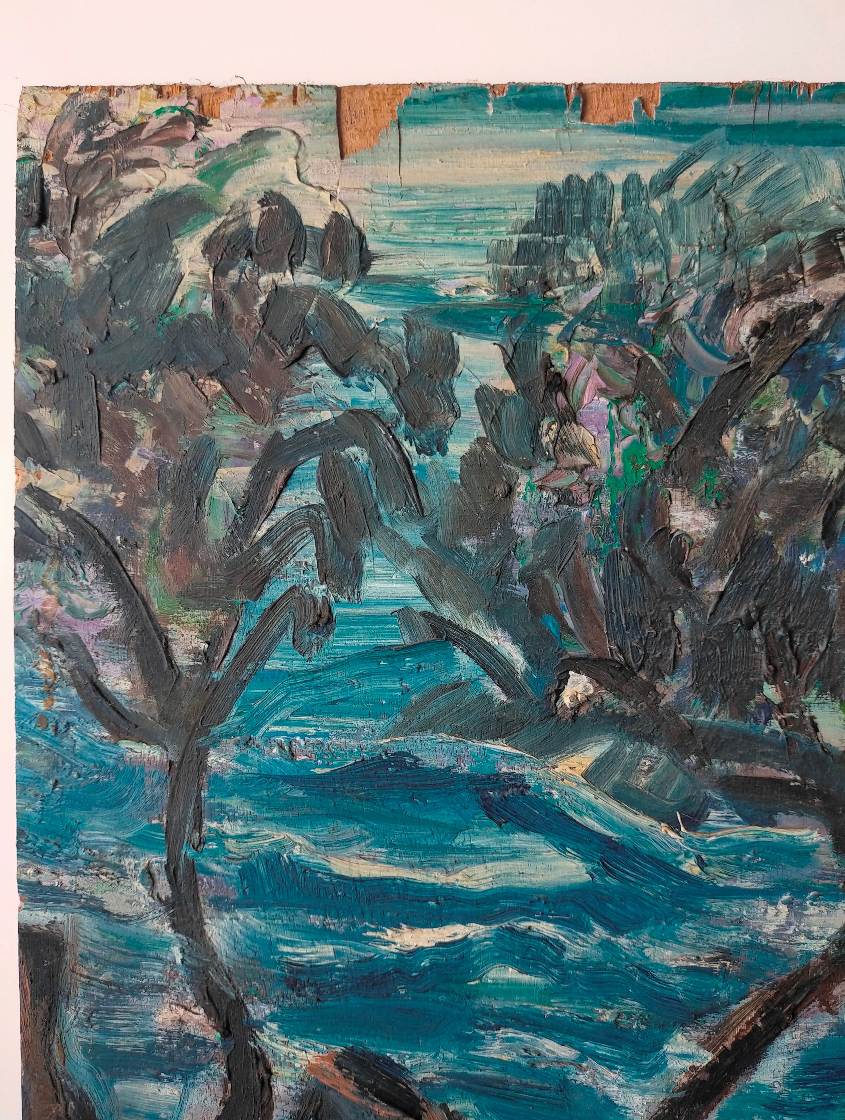 Oil on panel signed tourtet coastal landscape sailboat