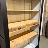 Patinated chestnut cabinet bookcase