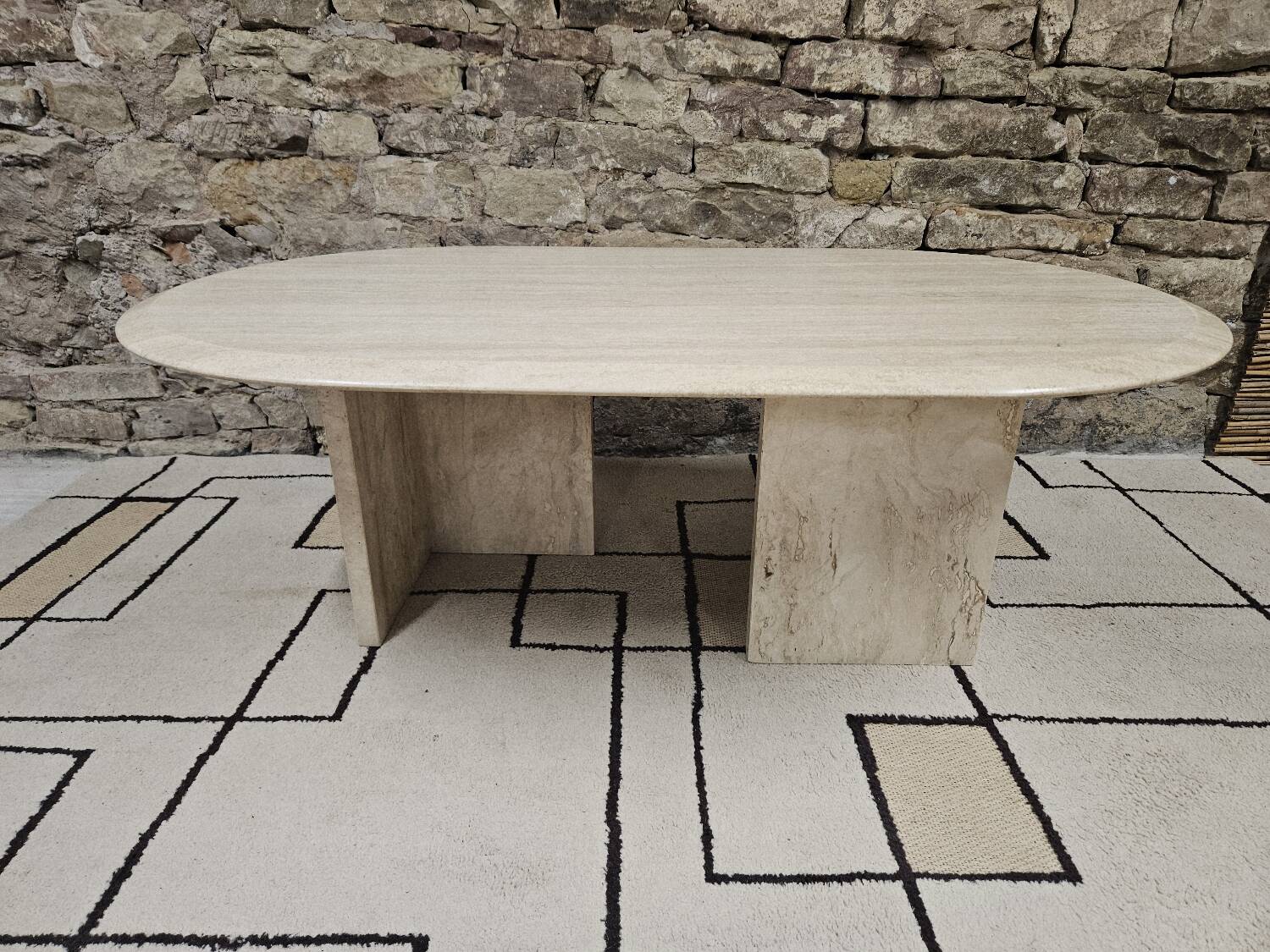 Vintage travertine table 1980"
