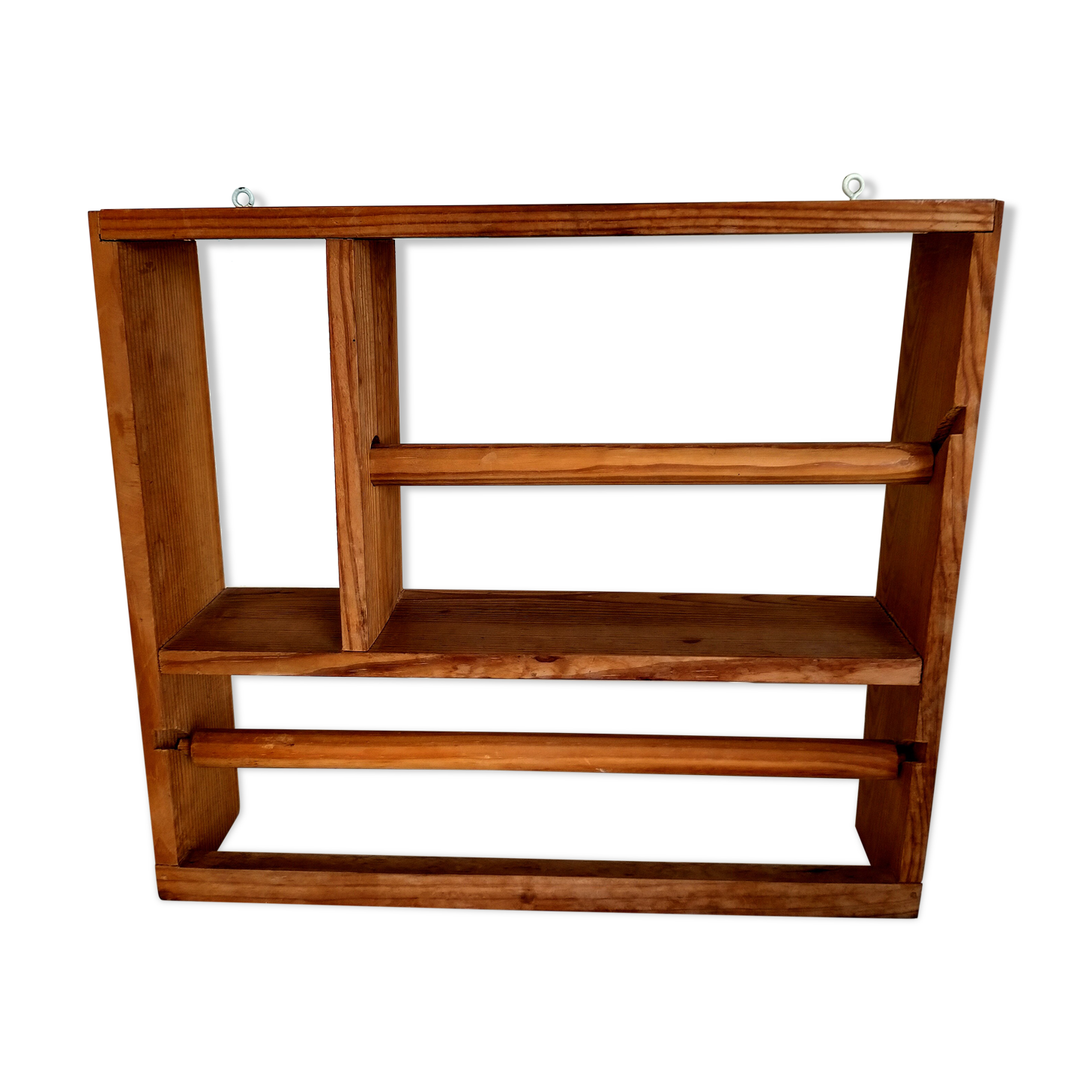Wooden shelf with unroller wipes everything