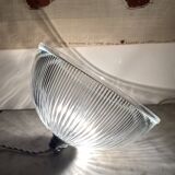 Ribbed globe pendant light, 2 m fabric cable