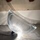 Ribbed globe pendant light, 2 m fabric cable