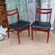 Chaises scandinaves, pied compas, skaï