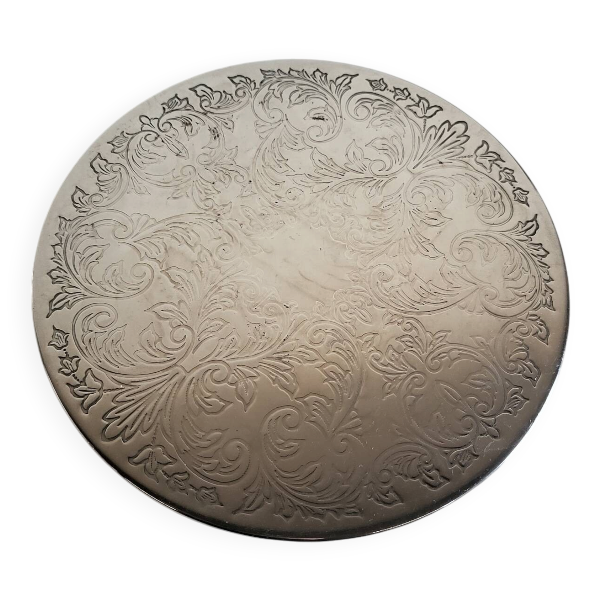 Silver-plated metal trivet English