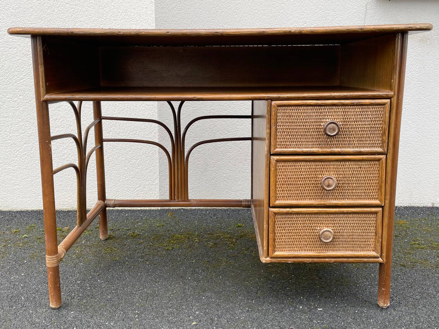 Vintage rattan desk