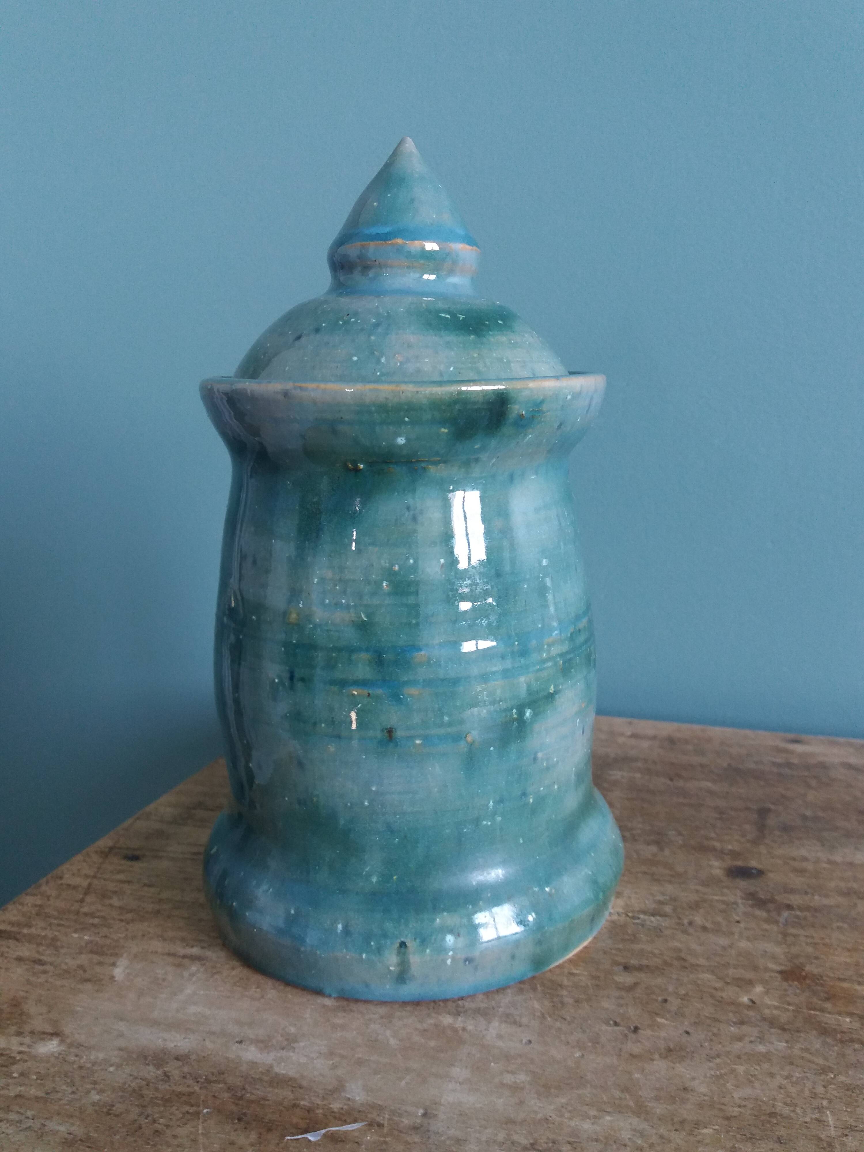 Pot couvert bonbonnière céramique signée