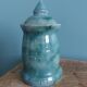 Ceramic covered candy dish signed