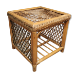 Table basse rotin vintage