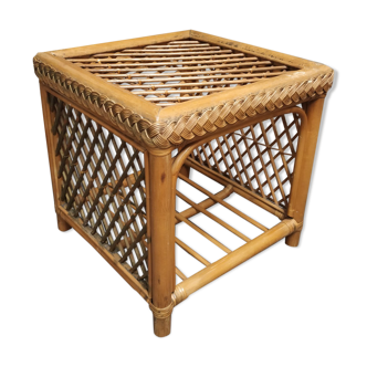 Table basse rotin vintage