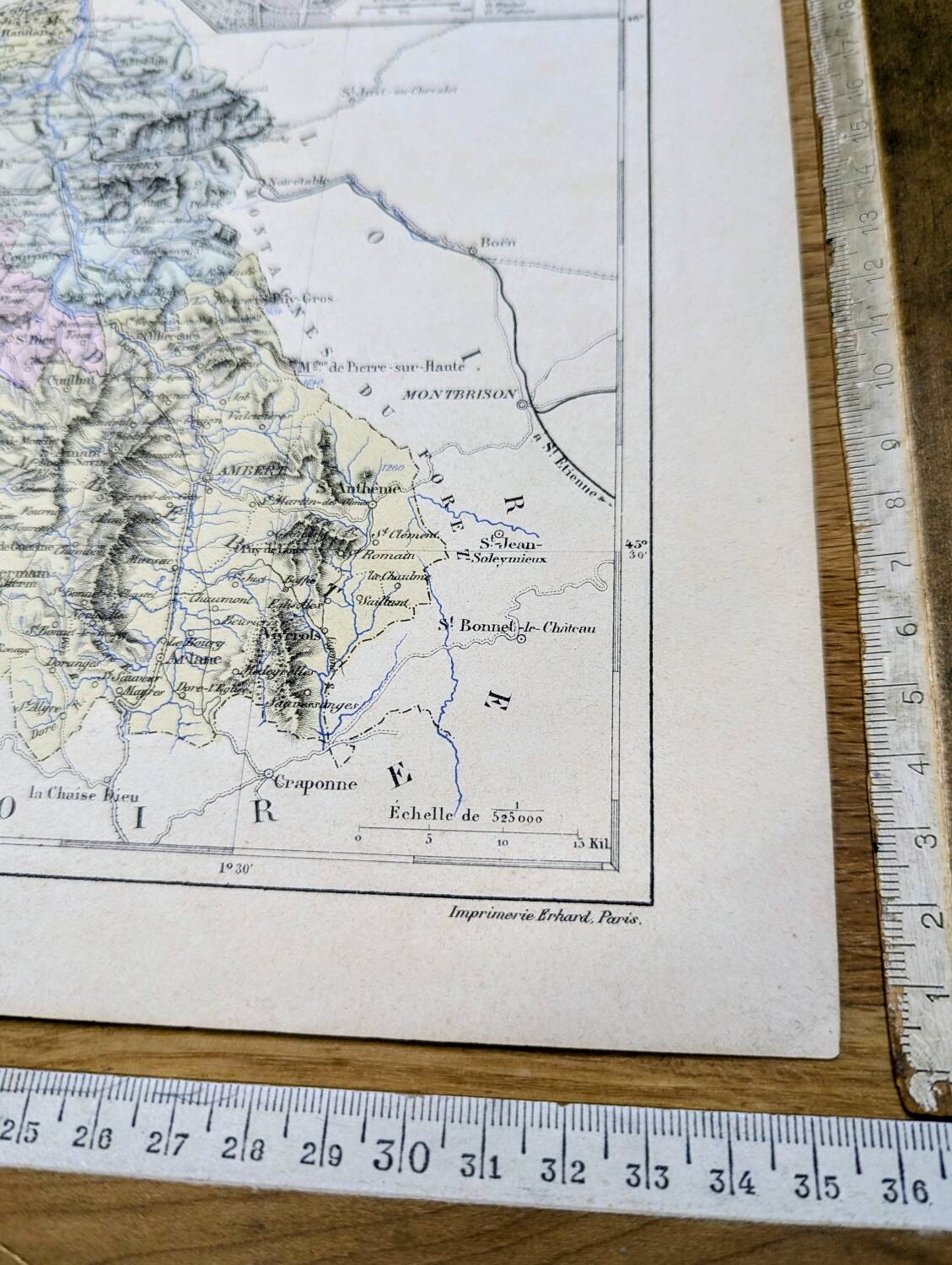 Puy-De-Dôme, carte ancienne, imprimée en 1883.