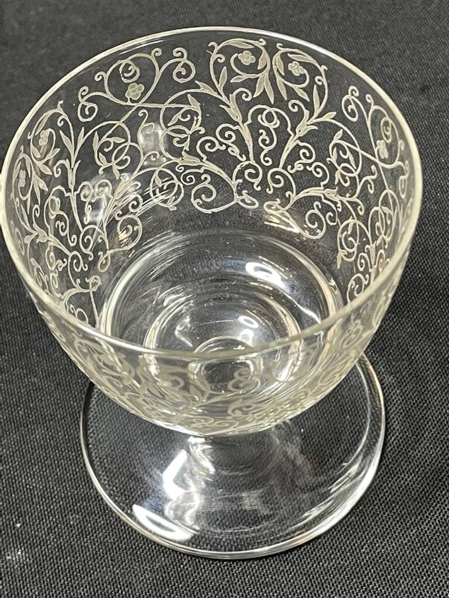 6 stamped Baccarat Lulli wine glasses