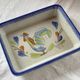 Antique and rare emile henry oven dish with hb henriot quimper decoration 1950
