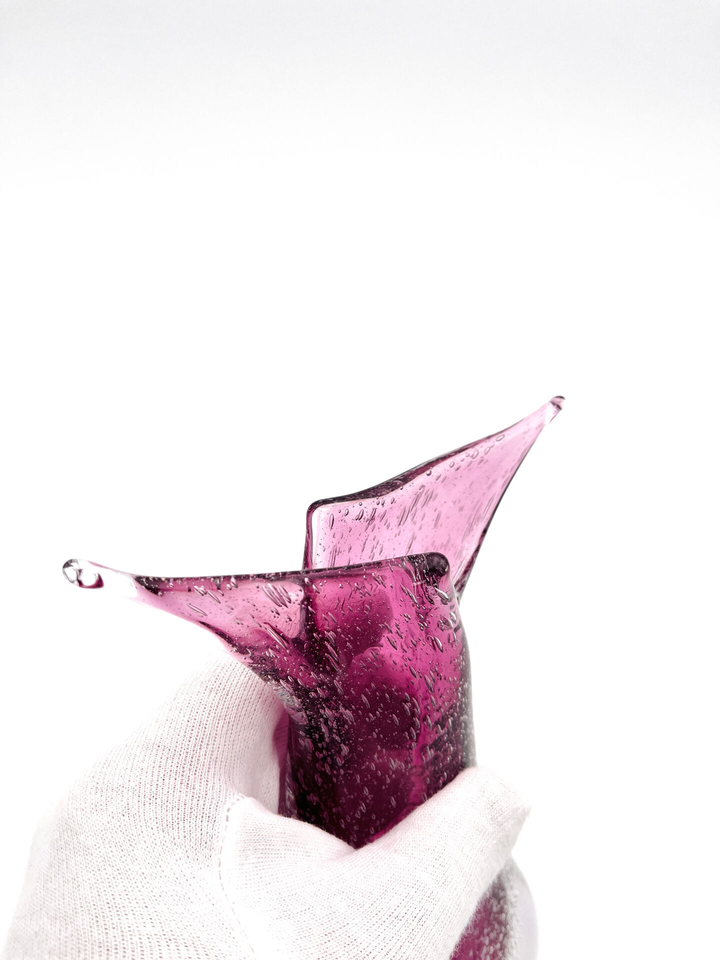 Vase signé Formia - Murano - Sommerso & Bullicante violet - 1970