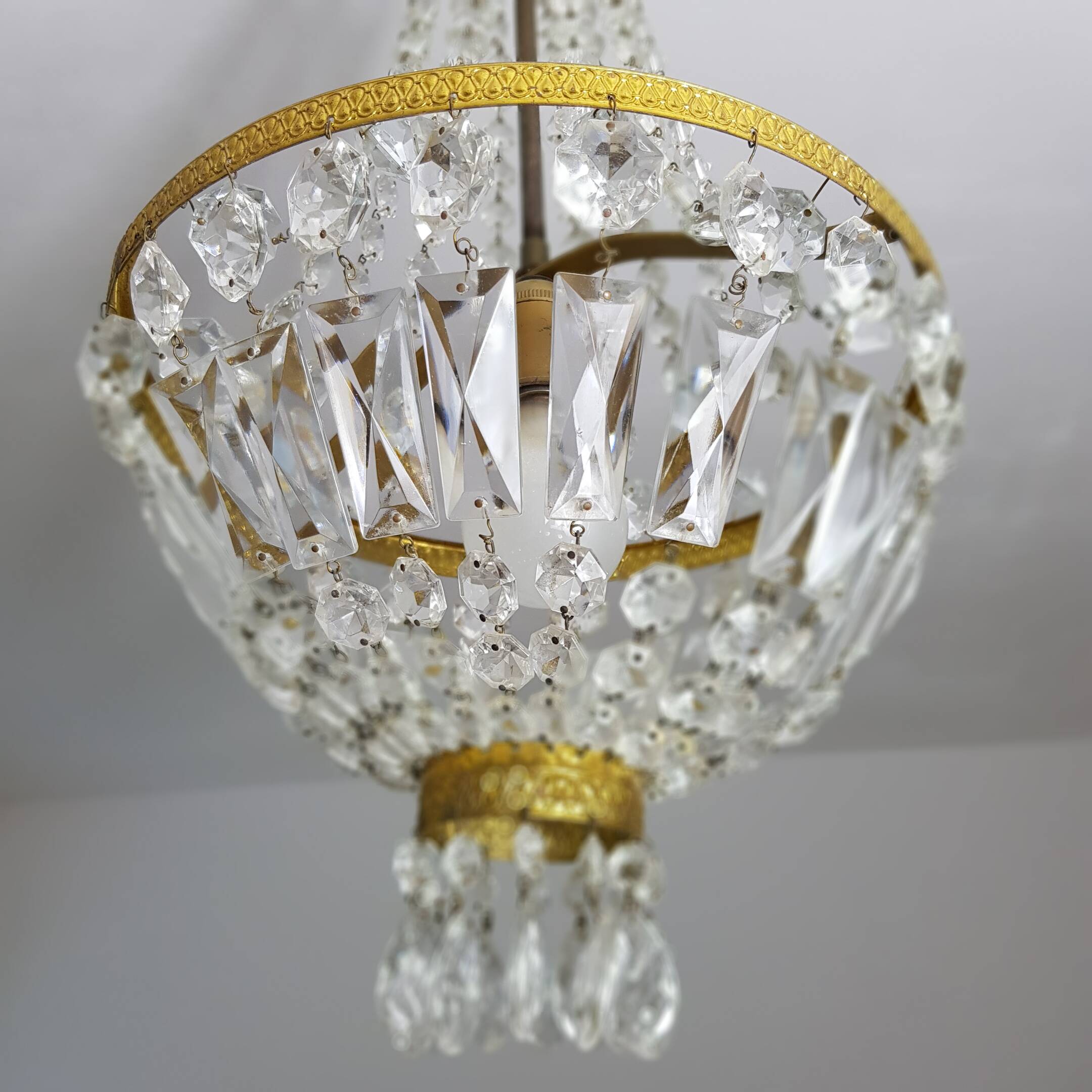Basket chandelier with stamps
