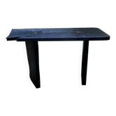 Table basse bois brûlé