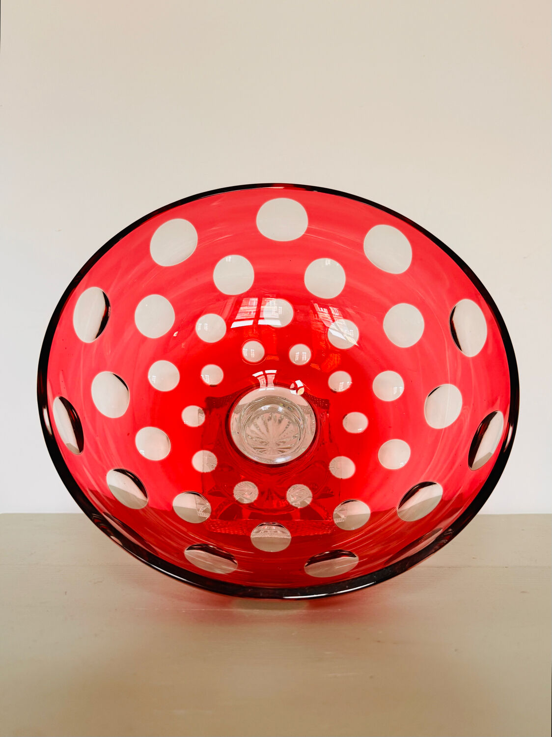 Large crystal bowl on a pedestal from Paris