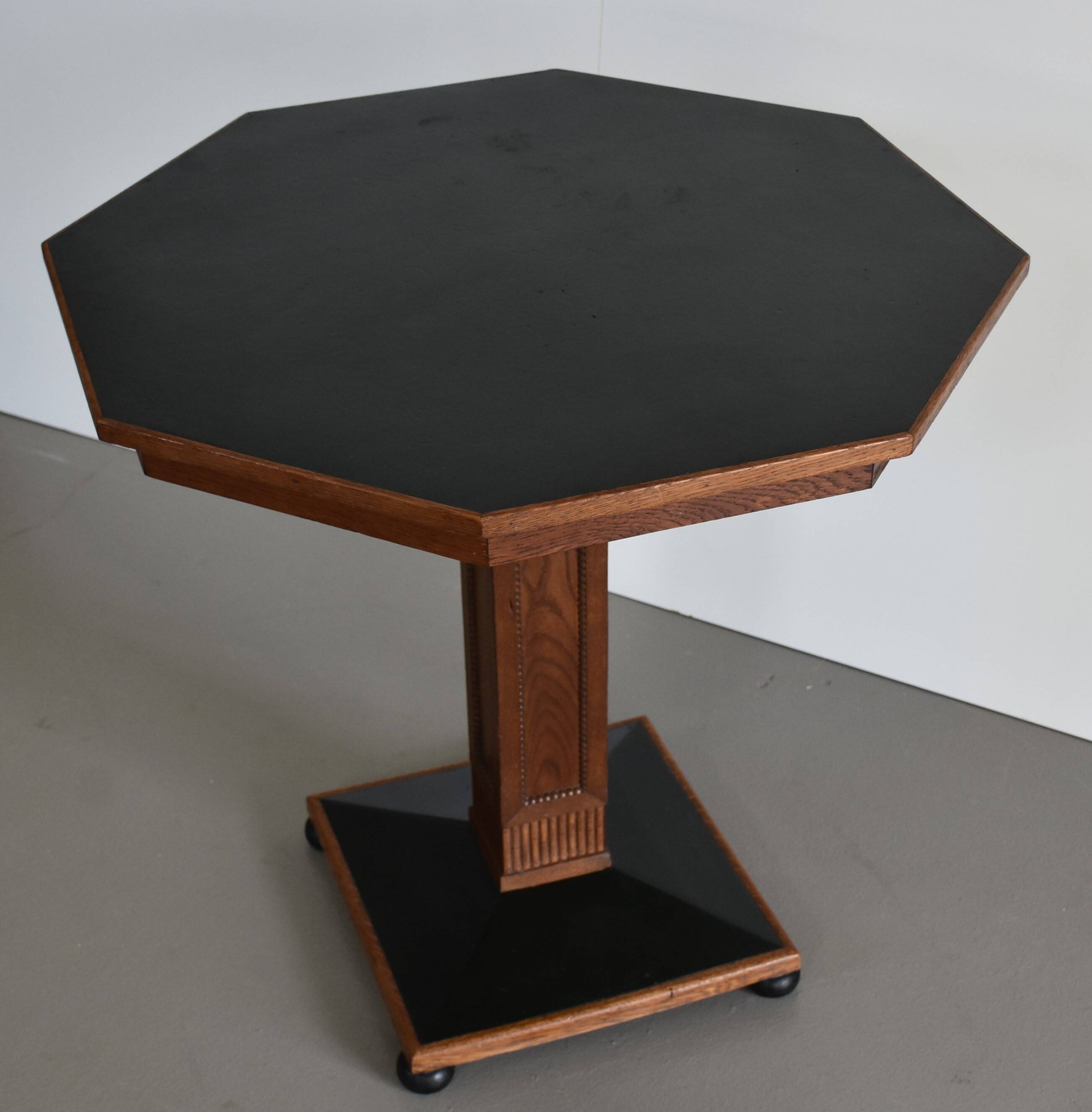 Antique octagonal oak table, 1920s