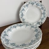 Ensemble de 6 assiettes creuses en faïence de Maastricht modèle Clara