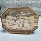 Cendrier verre rosé octogonal esprit art déco