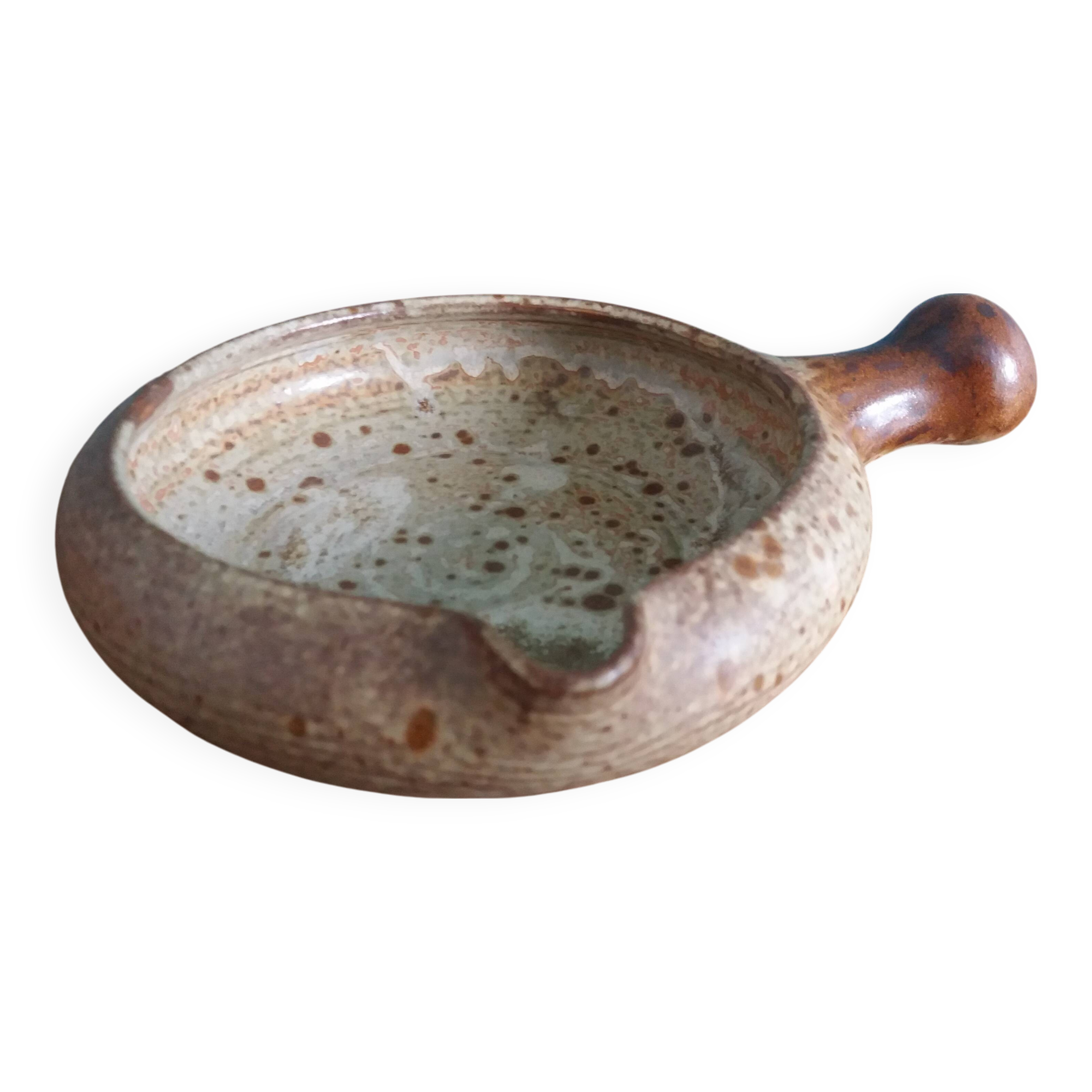 Caquelon signed Jean-Pierre Prud'homme in Puisaye stoneware