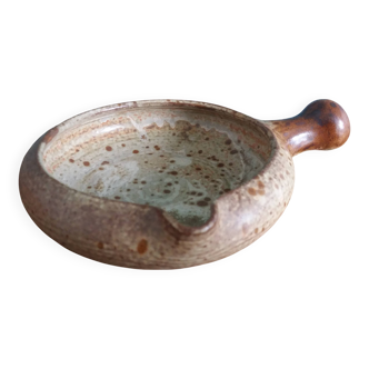 Caquelon signed Jean-Pierre Prud'homme in Puisaye stoneware