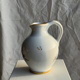 Carafe blanche peinte bouquet bleu et jaune H22