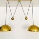 Lampe suspendue en laiton Posa44 double réglable par Florian Schulz
