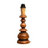 Rustic lamp foot in solid wood alder type