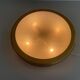 Design/One, flush lamp in glass, gold and brown metal, 1960s, Germany