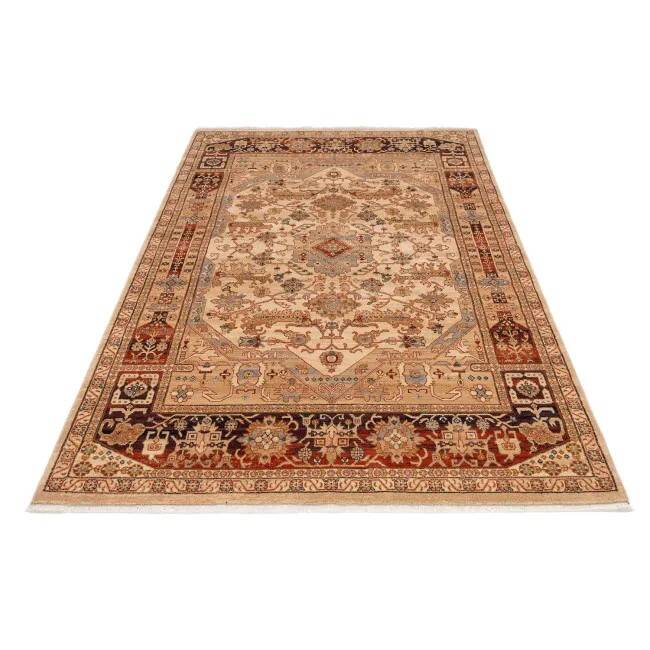Tapis oriental traditionnel beige et noir