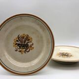 Set of 2 low compote bowls, Creil and Montereau – Carnation model.