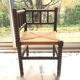 Art Deco corner chair in bobbin oak and straw, 1930s