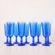 Set of 9 blue champagne flutes