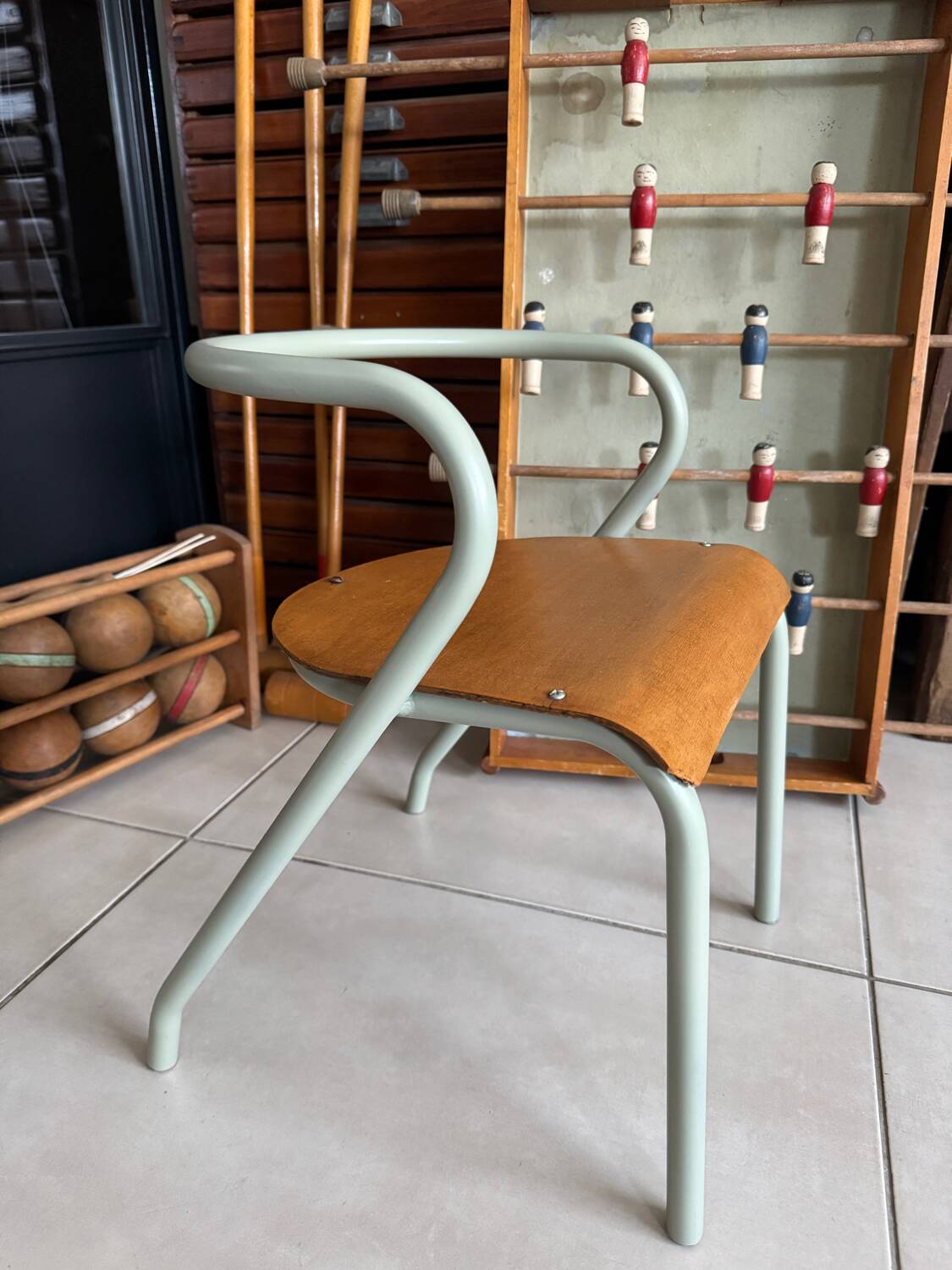 Hitier school chair in metal and wood