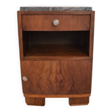 Art Deco side table in wood and marble – 1930s – bedside table