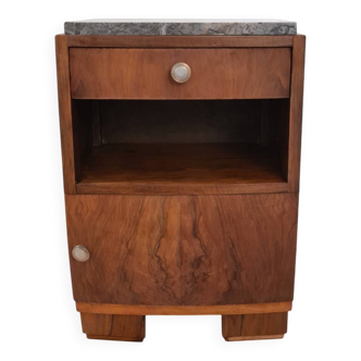 Art Deco side table in wood and marble – 1930s – bedside table