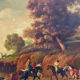Painting court hunting oil on canvas