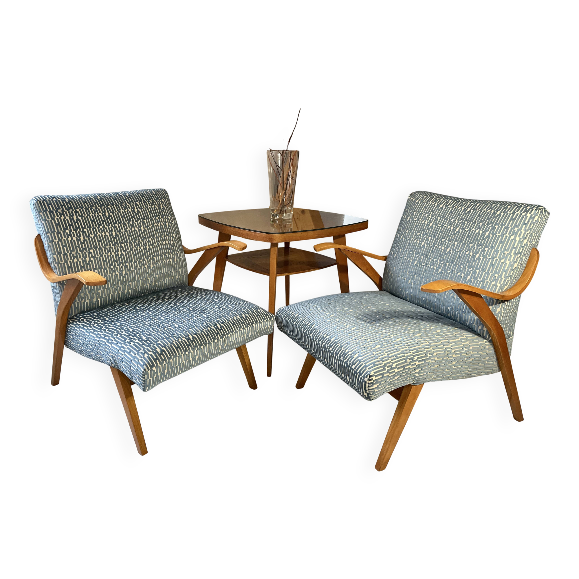 Set of chairs by Frantisek Jirak with table