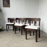 Set of 6 brutalist chairs from the 1940s