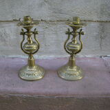Pair of pendulum candle holders
