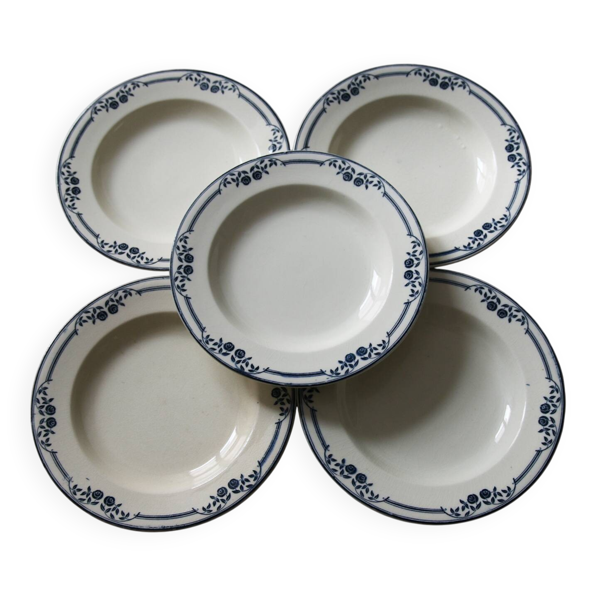 5 deep plates Salins Terre de Fer AB model Saussure