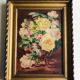 Huile sur toile, nature morte au bouquet de roses